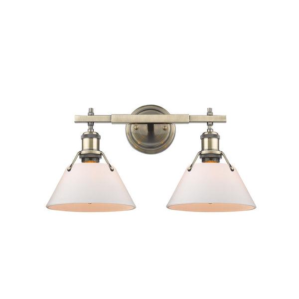 Two Light Bath Vanity from the Orwell AB Collection in Aged Brass Finish by Golden
