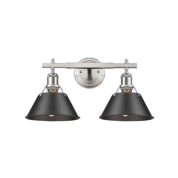 Two Light Bath Vanity from the Orwell PW Collection in Pewter Finish by Golden
