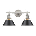 Golden - 3306-BA2 PW-BLK - Two Light Bath Vanity - Orwell PW - Pewter from Lighting & Bulbs Unlimited in Charlotte, NC