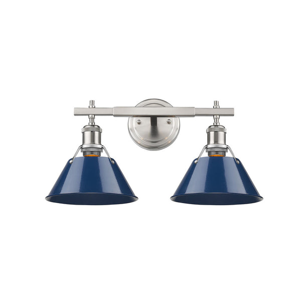 Two Light Bath Vanity from the Orwell PW Collection in Pewter Finish by Golden