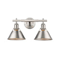 Two Light Bath Vanity from the Orwell PW Collection in Pewter Finish by Golden