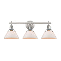 Three Light Bath Vanity from the Orwell PW Collection in Pewter Finish by Golden