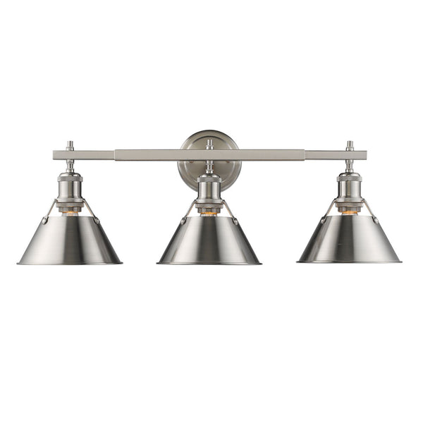 Golden - 3306-BA3 PW-PW - Three Light Bath Vanity - Orwell PW - Pewter from Lighting & Bulbs Unlimited in Charlotte, NC