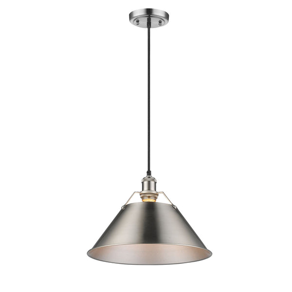 One Light Pendant from the Orwell PW Collection in Pewter Finish by Golden