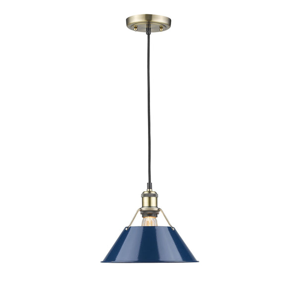 Golden - 3306-M AB-NVY - One Light Pendant - Orwell AB - Aged Brass from Lighting & Bulbs Unlimited in Charlotte, NC