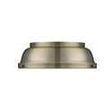 Two Light Flush Mount from the Duncan AB Collection in Aged Brass Finish by Golden
