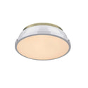 Two Light Flush Mount from the Duncan AB Collection in Aged Brass Finish by Golden