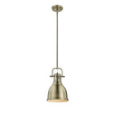 Golden - 3604-S AB-AB - One Light Pendant - Duncan AB - Aged Brass from Lighting & Bulbs Unlimited in Charlotte, NC