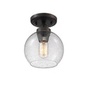 One Light Flush Mount from the Galveston Collection in Rubbed Bronze Finish by Golden