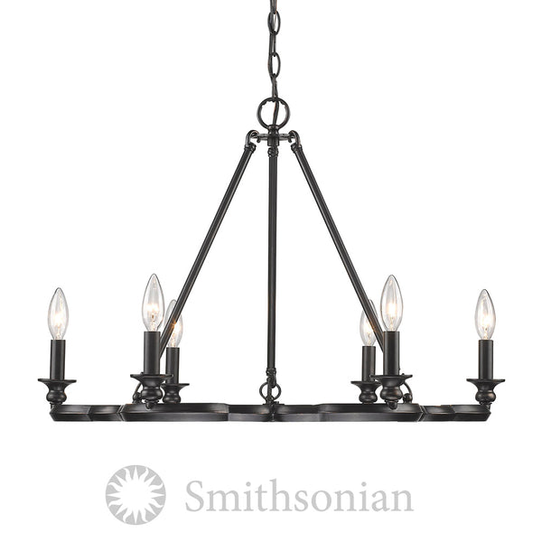 Golden - 5926-6 ABZ - Six Light Chandelier - Saxon - Aged Bronze from Lighting & Bulbs Unlimited in Charlotte, NC