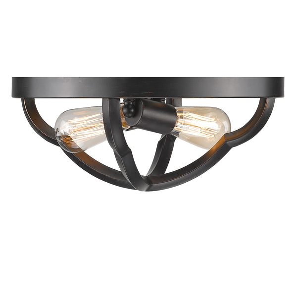 Golden - 5926-FM ABZ - Two Light Flush Mount - Saxon - Aged Bronze from Lighting & Bulbs Unlimited in Charlotte, NC