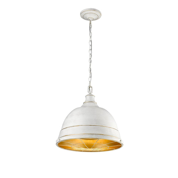 Two Light Pendant from the Bartlett FW Collection in French White Finish by Golden