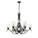 Nine Light Chandelier from the Parrish Collection in Matte Black Finish by Golden