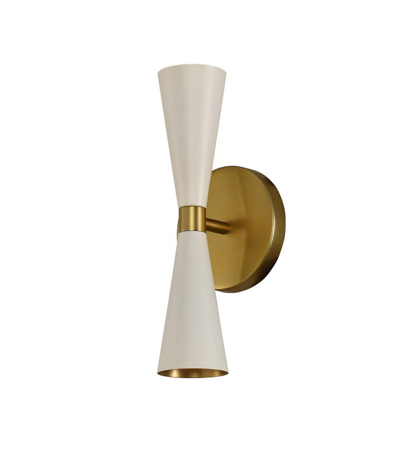 Kalco - 310422WVB - LED Wall Sconce - Milo - White and Vintage Brass from Lighting & Bulbs Unlimited in Charlotte, NC