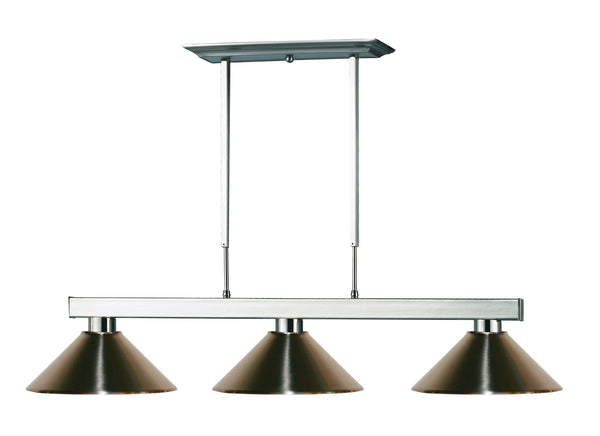Z-Lite - 152BN-MBN - Three Light Billiard Light - Players - Brushed Nickel from Lighting & Bulbs Unlimited in Charlotte, NC