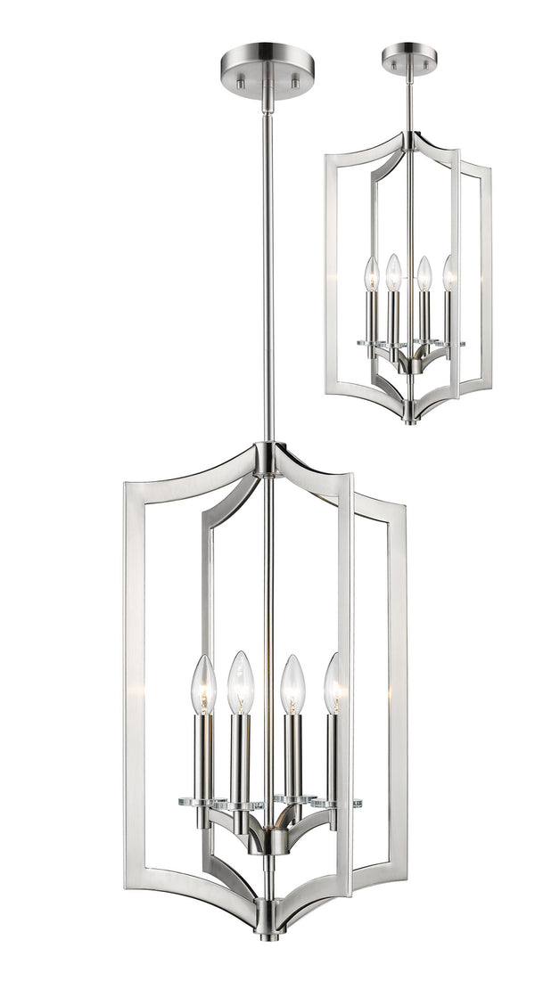 Z-Lite - 6008-4BN - Four Light Pendant - Zander - Brushed Nickel from Lighting & Bulbs Unlimited in Charlotte, NC