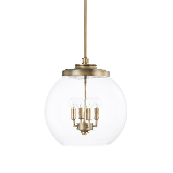 Capital Lighting - 321142AD - Four Light Pendant - Mid Century - Aged Brass from Lighting & Bulbs Unlimited in Charlotte, NC