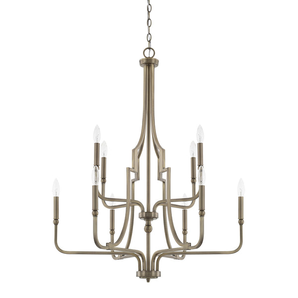 Capital Lighting - 419391AD - Ten Light Chandelier - Dawson - Aged Brass from Lighting & Bulbs Unlimited in Charlotte, NC