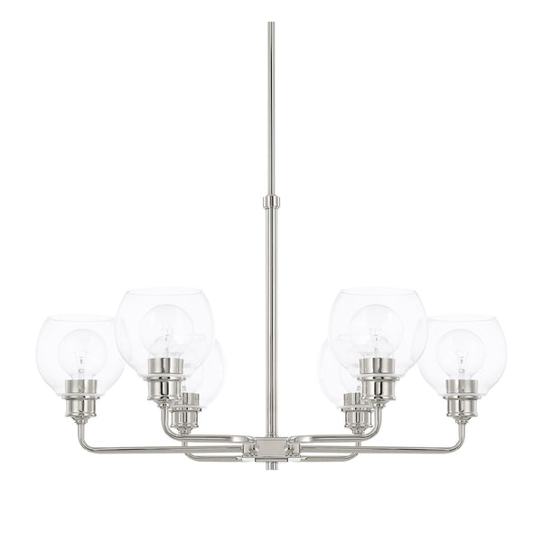 Capital Lighting - 421161PN-426 - Six Light Chandelier - Mid Century - Polished Nickel from Lighting & Bulbs Unlimited in Charlotte, NC