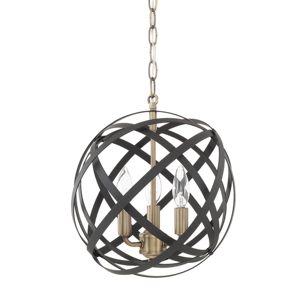 Capital Lighting - 4233AB - Three Light Pendant - Axis - Aged Brass and Black from Lighting & Bulbs Unlimited in Charlotte, NC