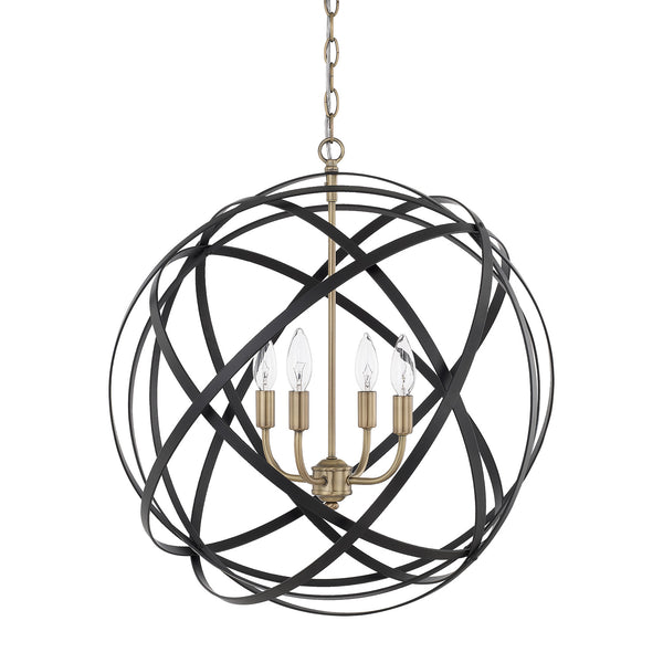 Capital Lighting - 4234AB - Four Light Pendant - Axis - Aged Brass and Black from Lighting & Bulbs Unlimited in Charlotte, NC