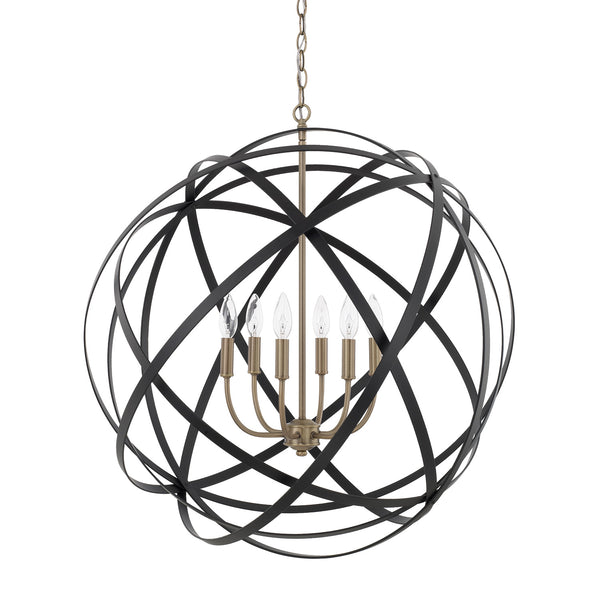 Capital Lighting - 4236AB - Six Light Pendant - Axis - Aged Brass and Black from Lighting & Bulbs Unlimited in Charlotte, NC