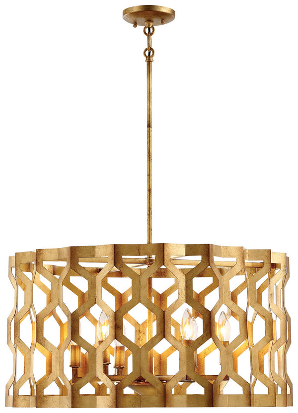 Metropolitan - N6776-293 - Six Light Pendant (Convertible To Semi-Flush) - Coronade - Pandora Gold Leaf from Lighting & Bulbs Unlimited in Charlotte, NC