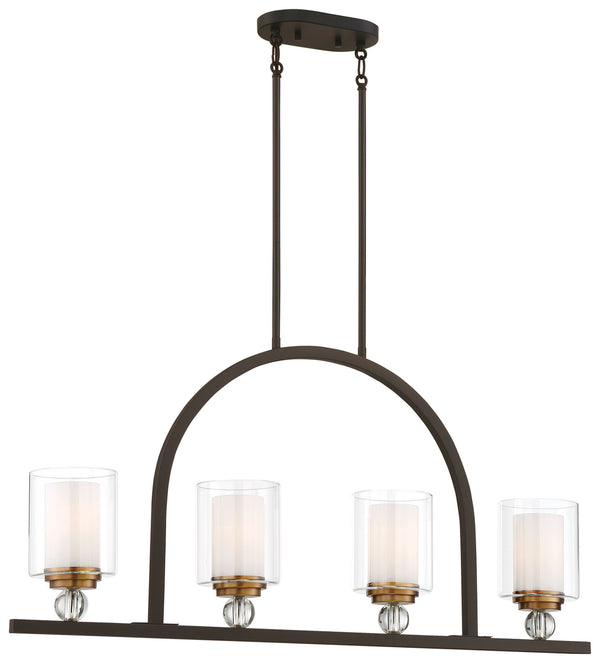 Minka-Lavery - 3074-416 - Four Light Island Pendant - Studio 5 - Painted Bronze W/Natural Brush from Lighting & Bulbs Unlimited in Charlotte, NC