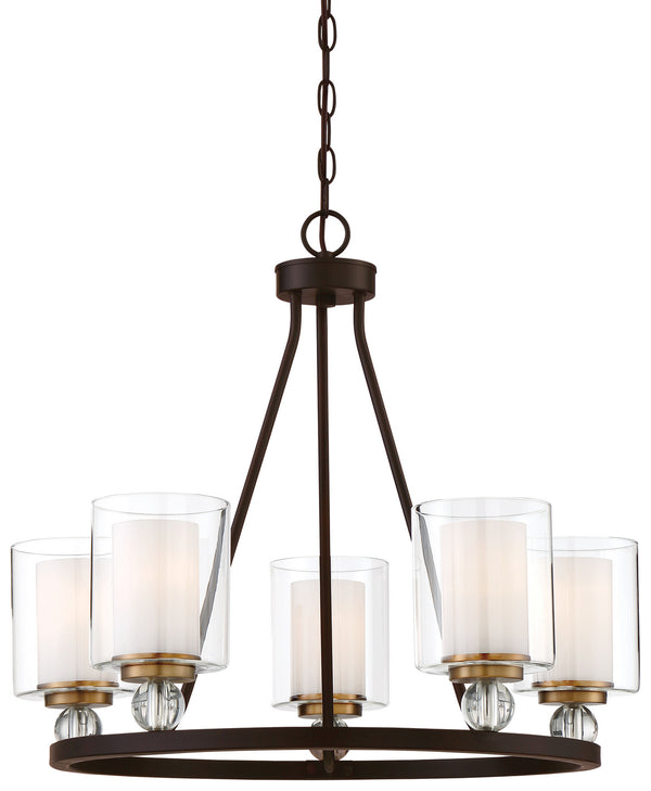 Minka-Lavery - 3075-416 - Five Light Chandelier - Studio 5 - Painted Bronze W/Natural Brush from Lighting & Bulbs Unlimited in Charlotte, NC