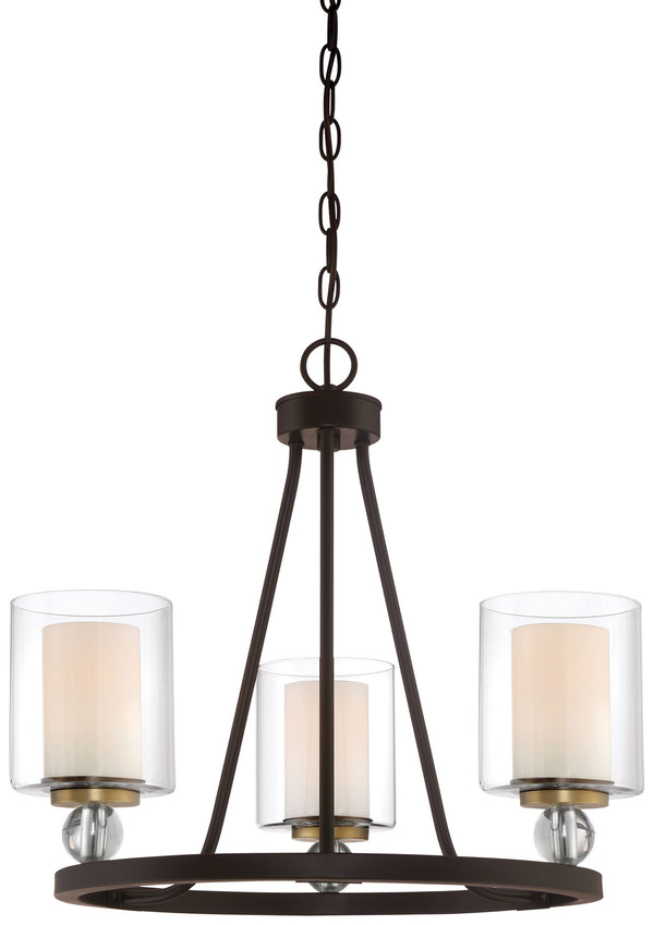 Minka-Lavery - 3077-416 - Three Light Chandelier - Studio 5 - Painted Bronze W/Natural Brush from Lighting & Bulbs Unlimited in Charlotte, NC