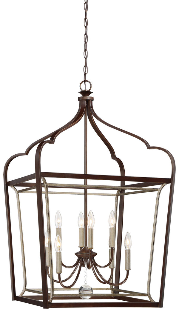 Minka-Lavery - 4349-593 - Eight Light Foyer Pendant - Astrapia - Dark Rubbed Sienna With Aged S from Lighting & Bulbs Unlimited in Charlotte, NC