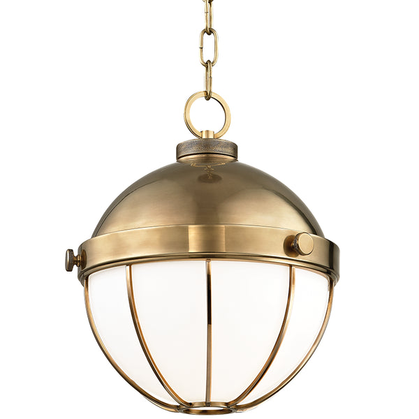 Hudson Valley - 2312-AGB - One Light Pendant - Sumner - Aged Brass from Lighting & Bulbs Unlimited in Charlotte, NC