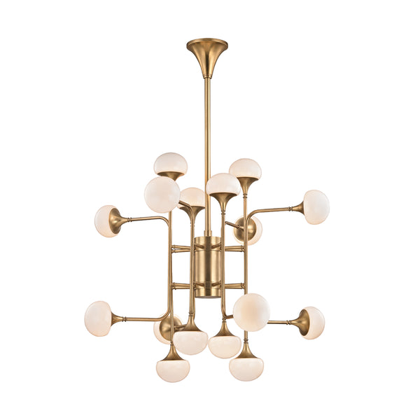 Hudson Valley - 4716-AGB - LED Chandelier - Fleming - Aged Brass from Lighting & Bulbs Unlimited in Charlotte, NC
