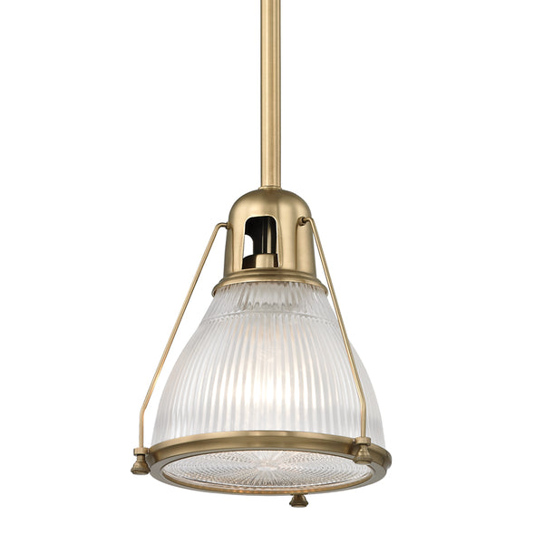 Hudson Valley - 7308-AGB - One Light Pendant - Haverhill - Aged Brass from Lighting & Bulbs Unlimited in Charlotte, NC