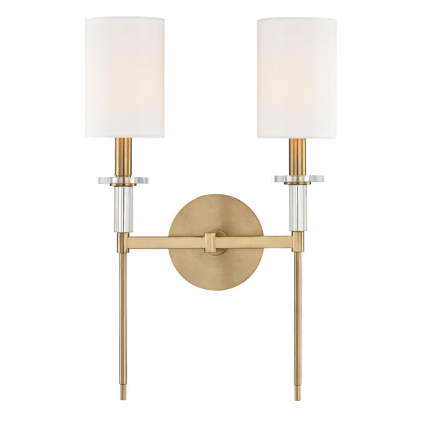Hudson Valley - 8512-AGB - Two Light Wall Sconce - Amherst - Aged Brass from Lighting & Bulbs Unlimited in Charlotte, NC