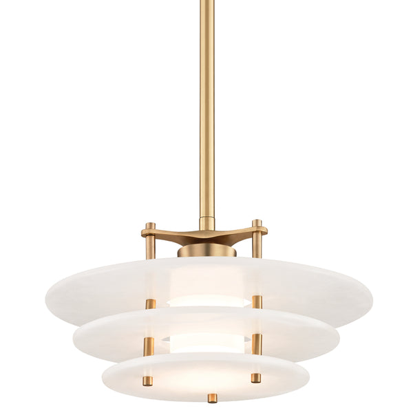 Hudson Valley - 9016-AGB - LED Pendant - Gatsby - Aged Brass from Lighting & Bulbs Unlimited in Charlotte, NC