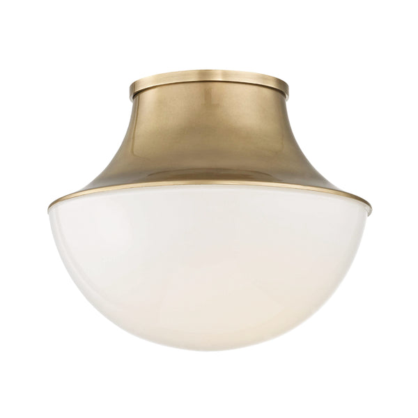 Hudson Valley - 9411-AGB - One Light Flush Mount - Lettie - Aged Brass from Lighting & Bulbs Unlimited in Charlotte, NC
