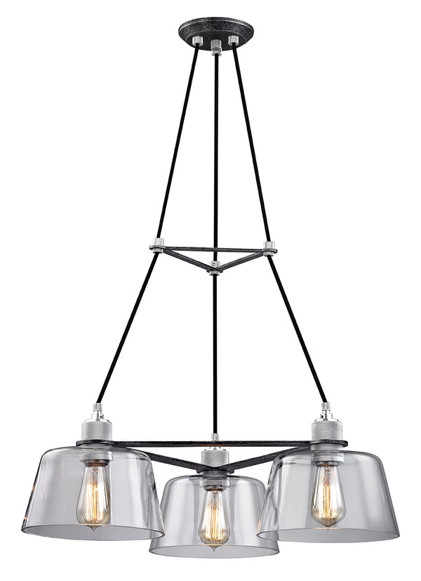 Troy Lighting - F6153 - Three Light Chandelier - Audiophile - Old Silver And Polished Alumin from Lighting & Bulbs Unlimited in Charlotte, NC