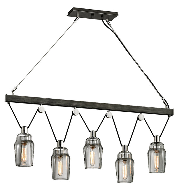 Troy Lighting - F5995 - Five Light Island Pendant - Citizen - Graphite And Polished Nickel from Lighting & Bulbs Unlimited in Charlotte, NC