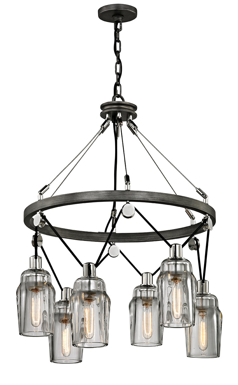 Troy Lighting - F5996 - Six Light Pendant - Citizen - Graphite And Polished Nickel from Lighting & Bulbs Unlimited in Charlotte, NC