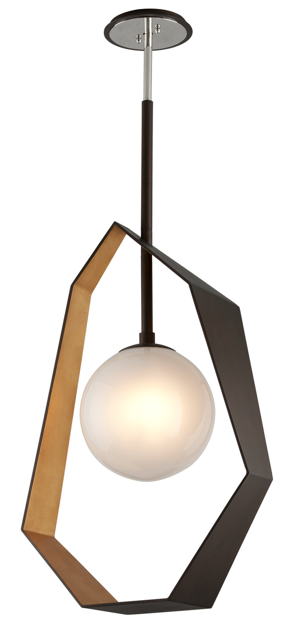 Troy Lighting - F5525-BRZ/GL/SS - One Light Pendant - Origami - Bronze With Gold Leaf from Lighting & Bulbs Unlimited in Charlotte, NC