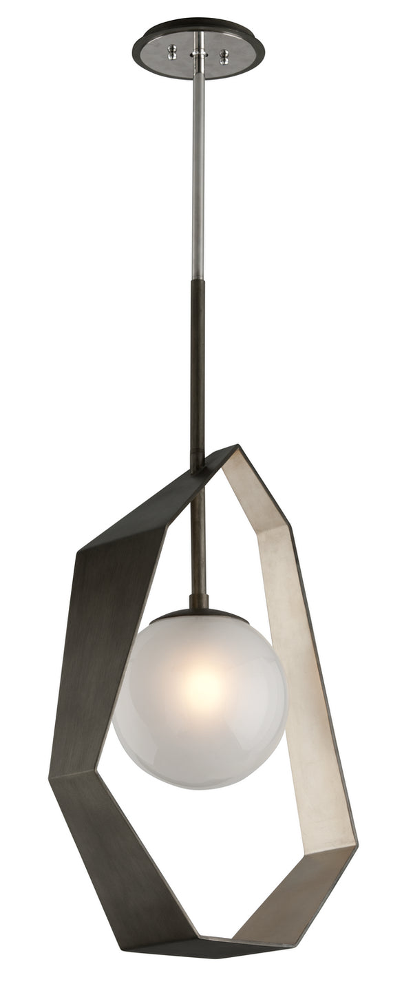 Troy Lighting - F5534 - One Light Pendant - Origami - Graphite With Silver Leaf from Lighting & Bulbs Unlimited in Charlotte, NC