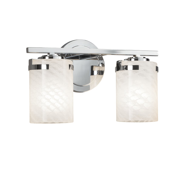 Justice Designs - FSN-8452-10-WEVE-CROM - Two Light Bath Bar - Fusion - Polished Chrome from Lighting & Bulbs Unlimited in Charlotte, NC
