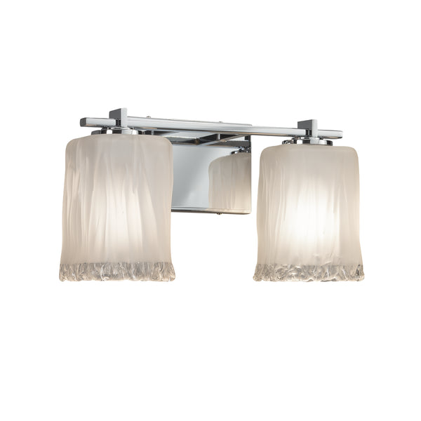 Justice Designs - GLA-8442-26-WTFR-CROM - Two Light Bath Bar - Veneto Luce - Polished Chrome from Lighting & Bulbs Unlimited in Charlotte, NC