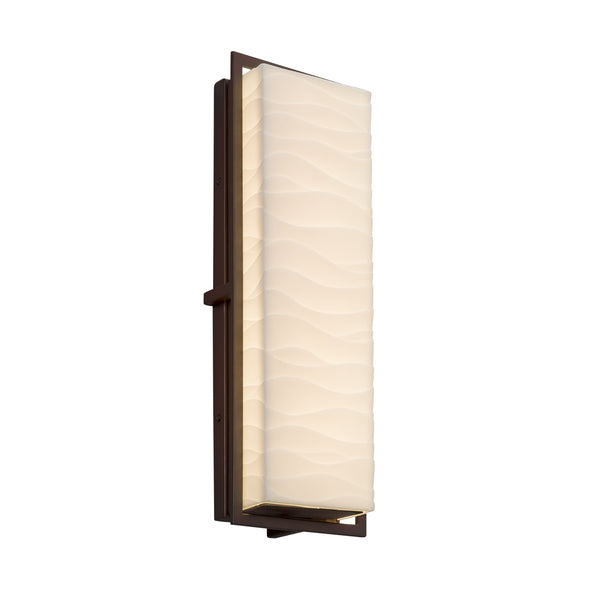 Justice Designs - PNA-7564W-WAVE-DBRZ - LED Wall Sconce - Porcelina - Dark Bronze from Lighting & Bulbs Unlimited in Charlotte, NC
