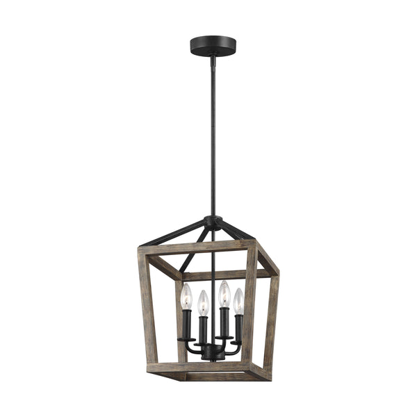 Visual Comfort Studio - F3190/4WOW/AF - Four Light Chandelier - Gannet - Weathered Oak Wood / Antique Forged Iron from Lighting & Bulbs Unlimited in Charlotte, NC