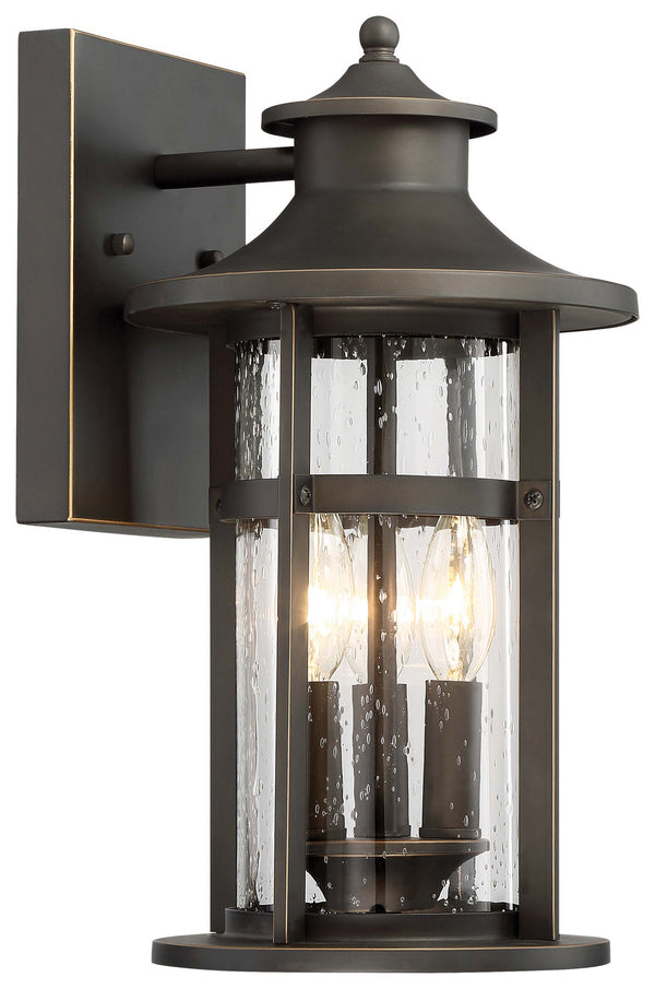 Minka-Lavery - 72552-143C - Three Light Outdoor Wall Lamp - Highland Ridge - Oil Rubbed Bronze W/ Gold High from Lighting & Bulbs Unlimited in Charlotte, NC