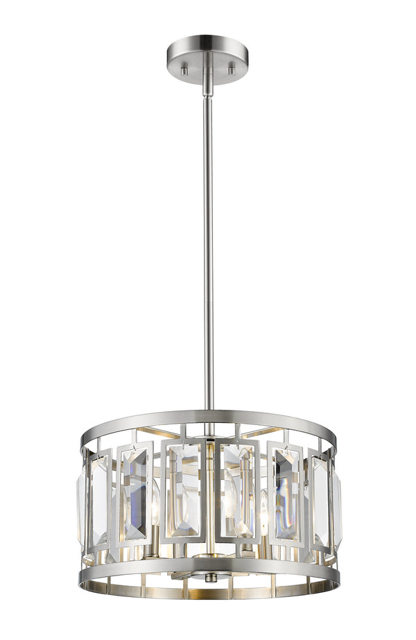 Z-Lite - 6007-15BN - Four Light Pendant - Mersesse - Brushed Nickel from Lighting & Bulbs Unlimited in Charlotte, NC