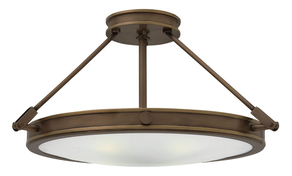 Hinkley - 3382LZ - LED Semi-Flush Mount - Collier - Light Oiled Bronze from Lighting & Bulbs Unlimited in Charlotte, NC