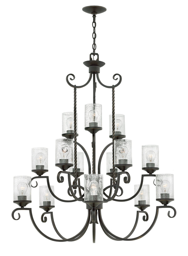 Hinkley - 4019OL-CL - LED Chandelier - Casa - Olde Black with Clear Seedy glass from Lighting & Bulbs Unlimited in Charlotte, NC